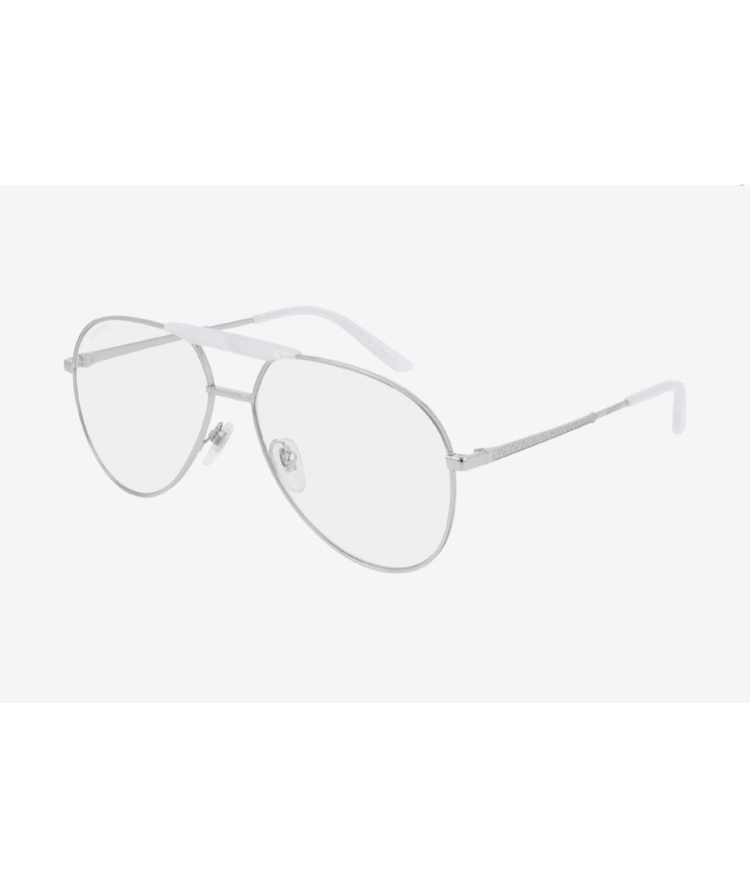GUCCI Серебряные металлические солнцезащитные очки, фото 9