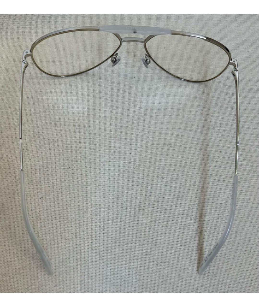 GUCCI Серебряные металлические солнцезащитные очки, фото 6