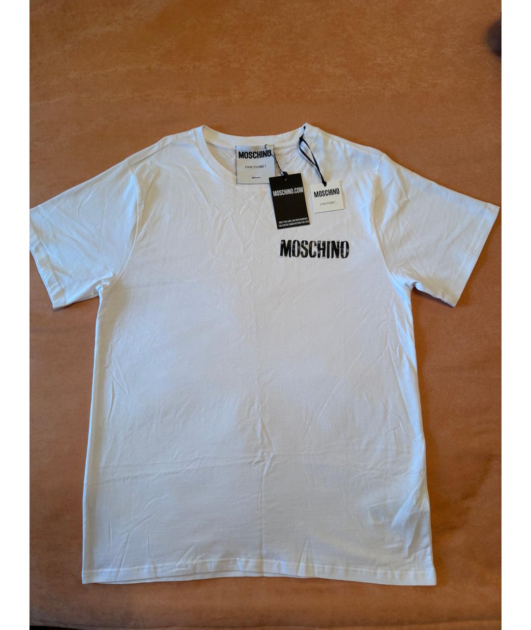 MOSCHINO Белая хлопковая футболка, фото 3