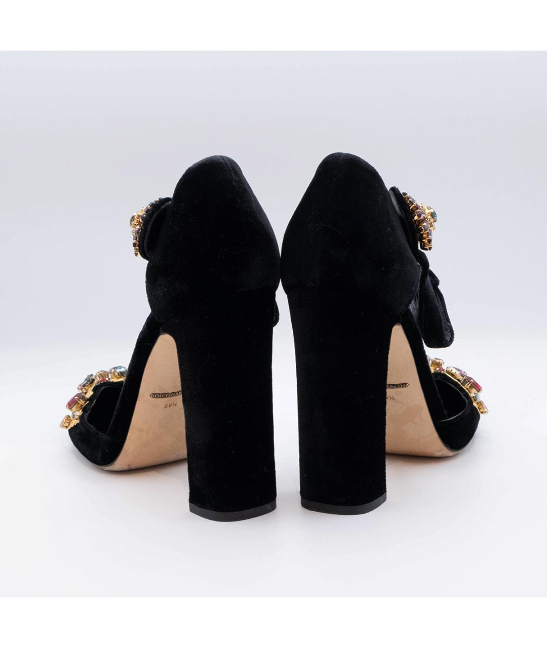 DOLCE&GABBANA Черные текстильные босоножки, фото 5