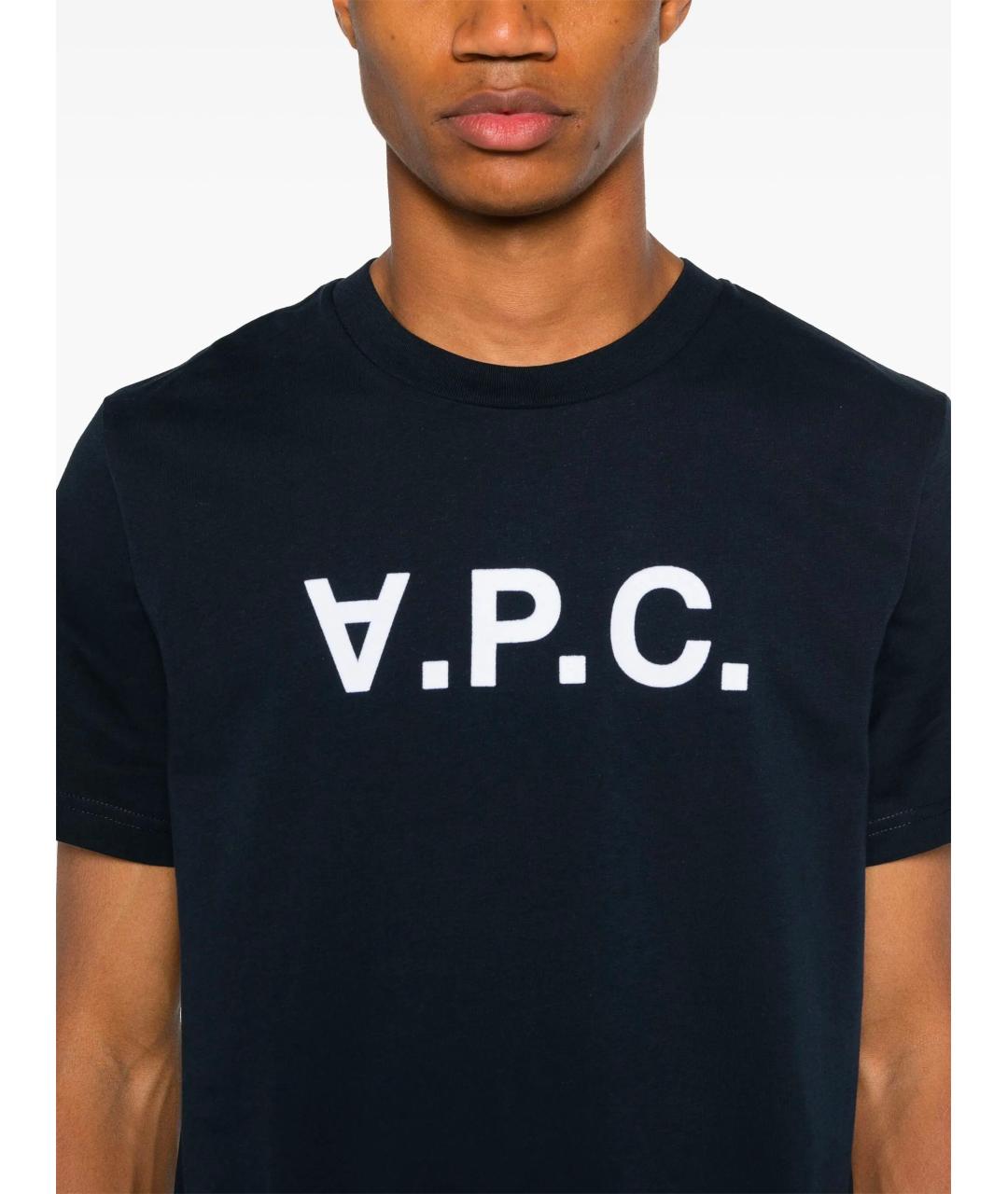 A.P.C. Черная хлопковая футболка, фото 5