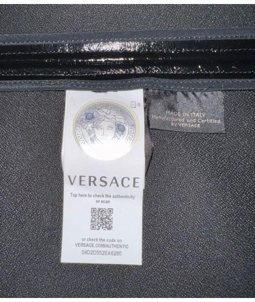 VERSACE Черная полиуретановая юбка миди, фото 7