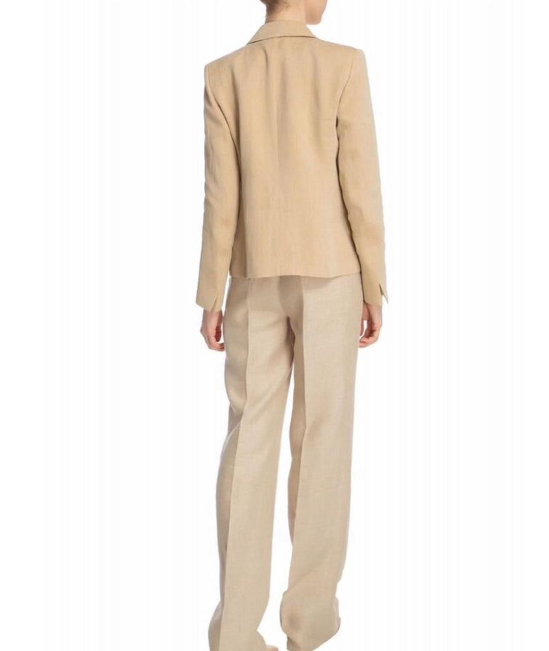 MAX MARA Бежевый льняной костюм с брюками, фото 8