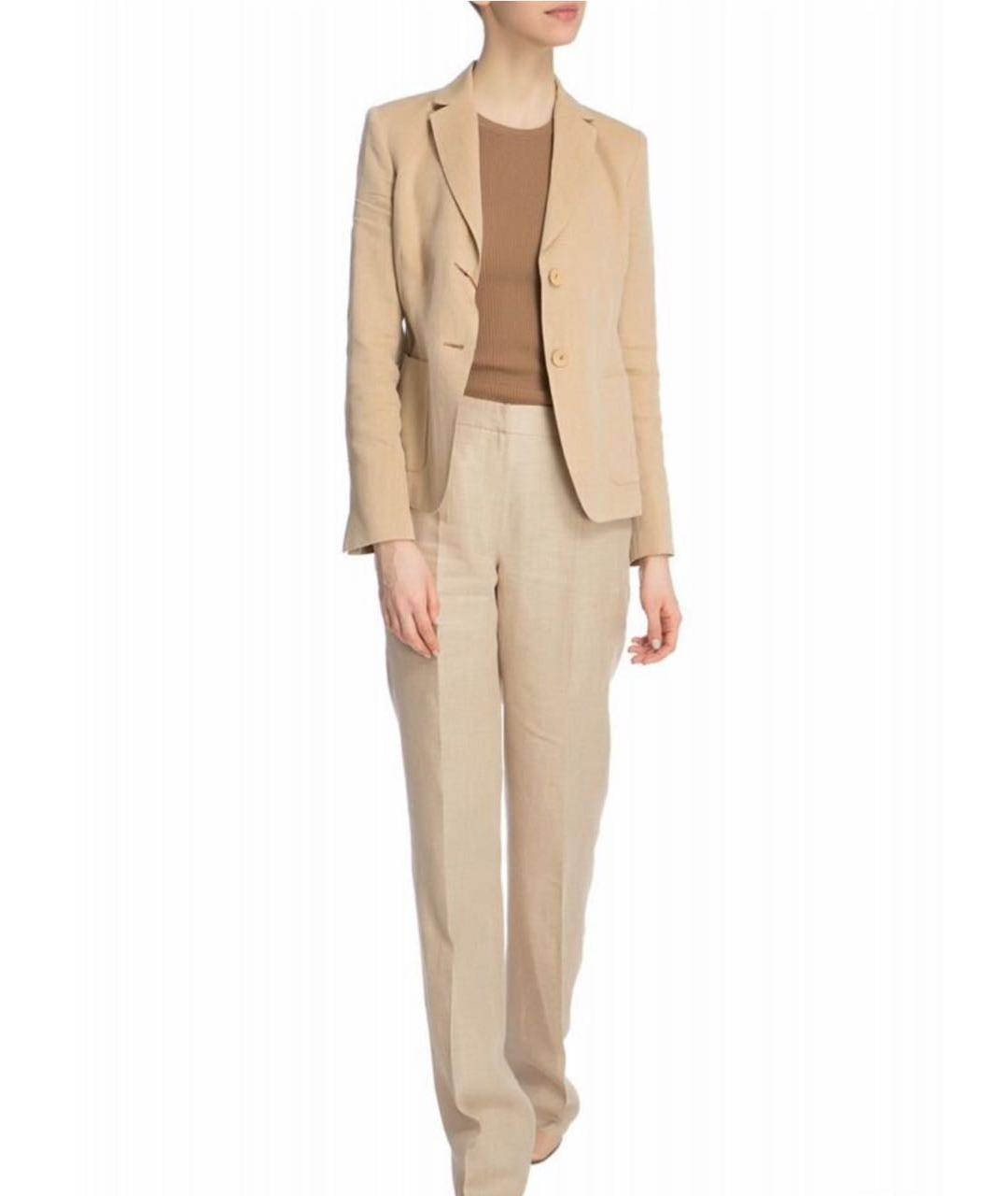 MAX MARA Бежевый льняной костюм с брюками, фото 7