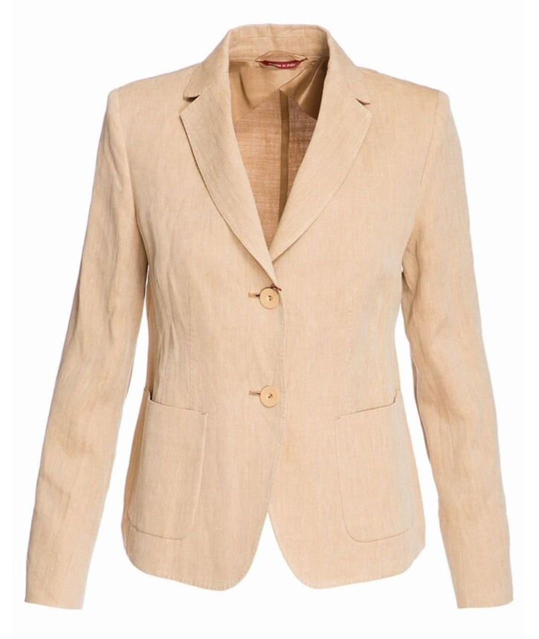 MAX MARA Бежевый льняной костюм с брюками, фото 9