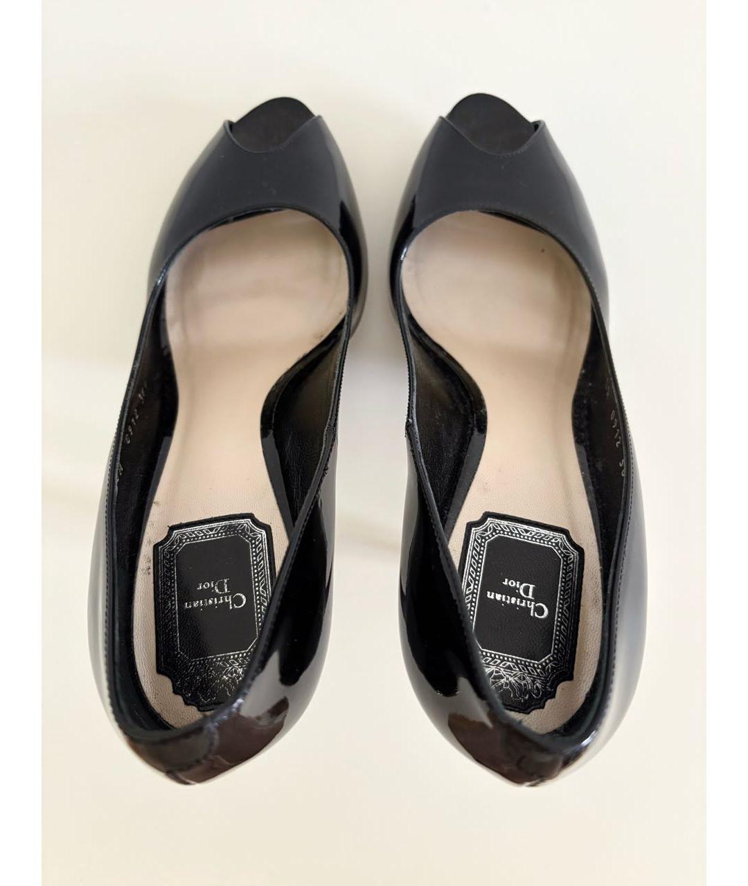 CHRISTIAN DIOR Черные кожаные туфли, фото 3