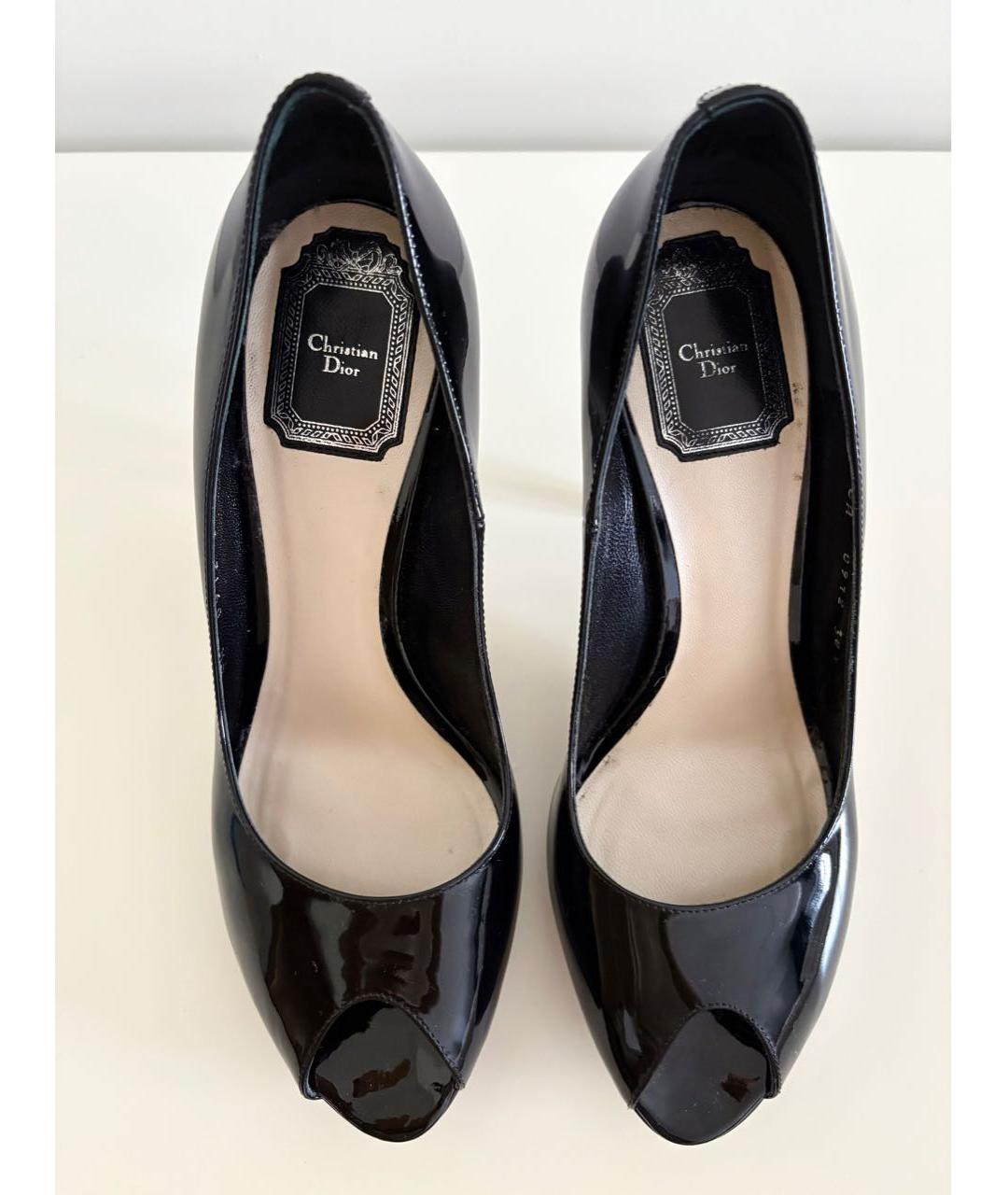 CHRISTIAN DIOR Черные кожаные туфли, фото 2