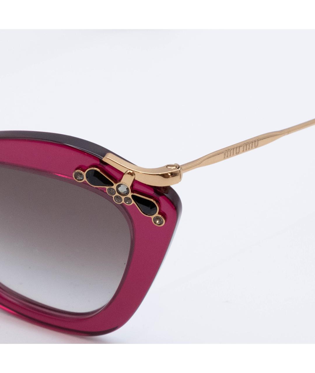 MIU MIU Розовые пластиковые солнцезащитные очки, фото 5