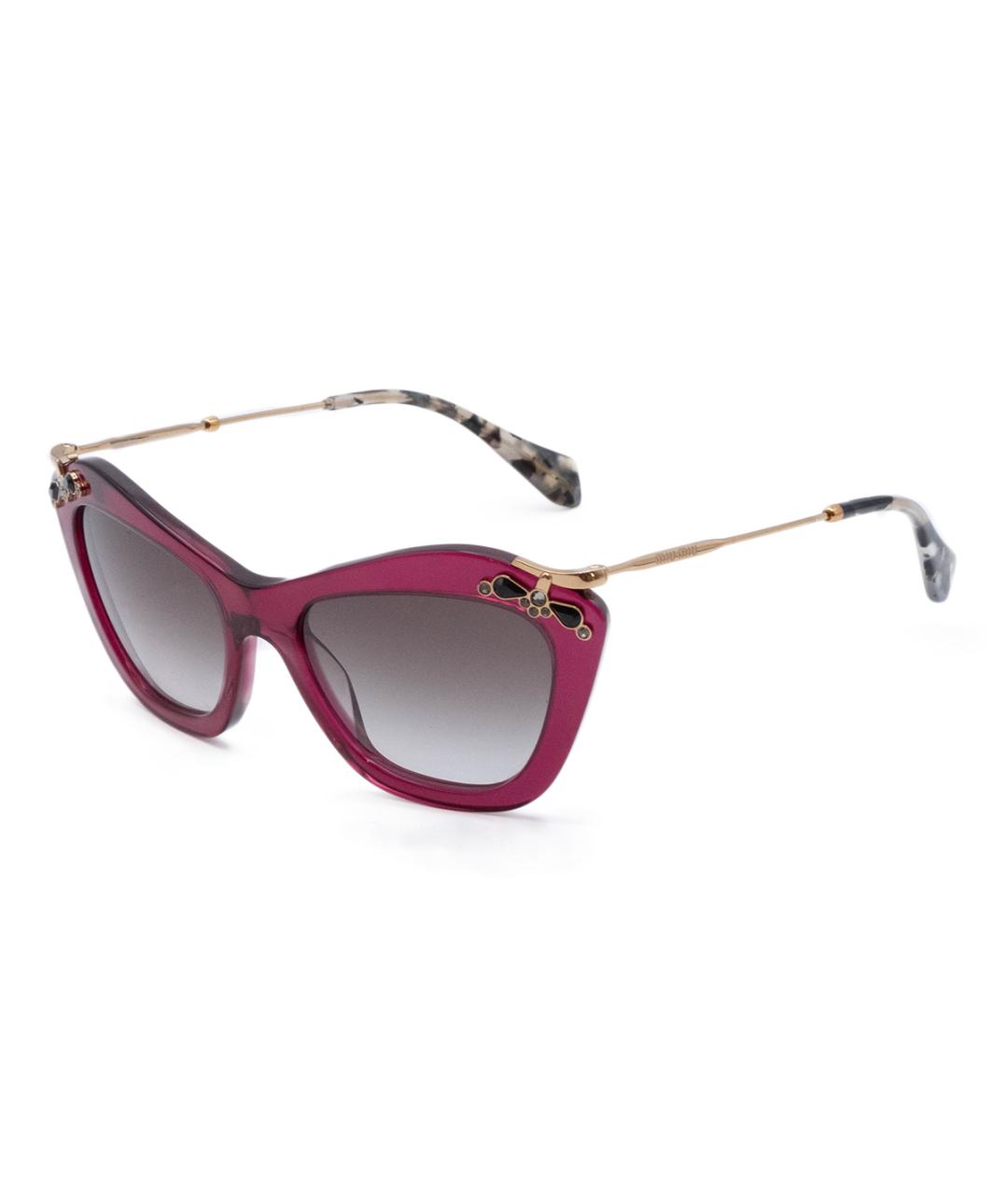 MIU MIU Розовые пластиковые солнцезащитные очки, фото 2