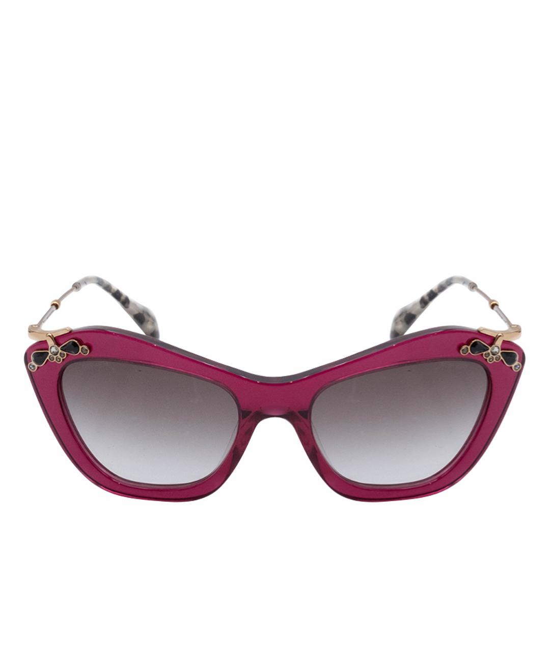 MIU MIU Розовые пластиковые солнцезащитные очки, фото 1