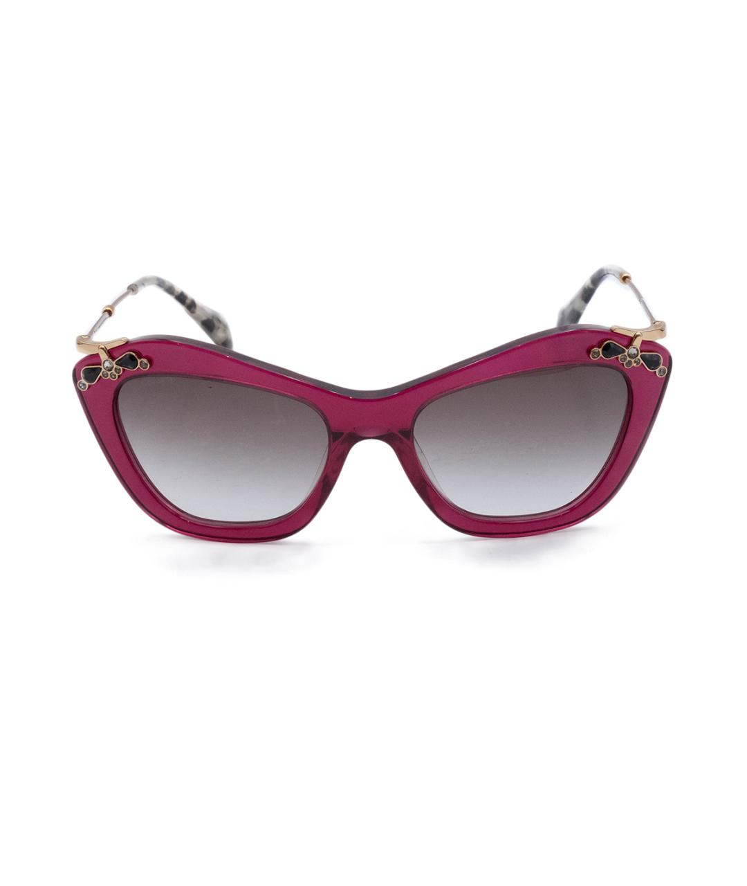 MIU MIU Розовые пластиковые солнцезащитные очки, фото 6