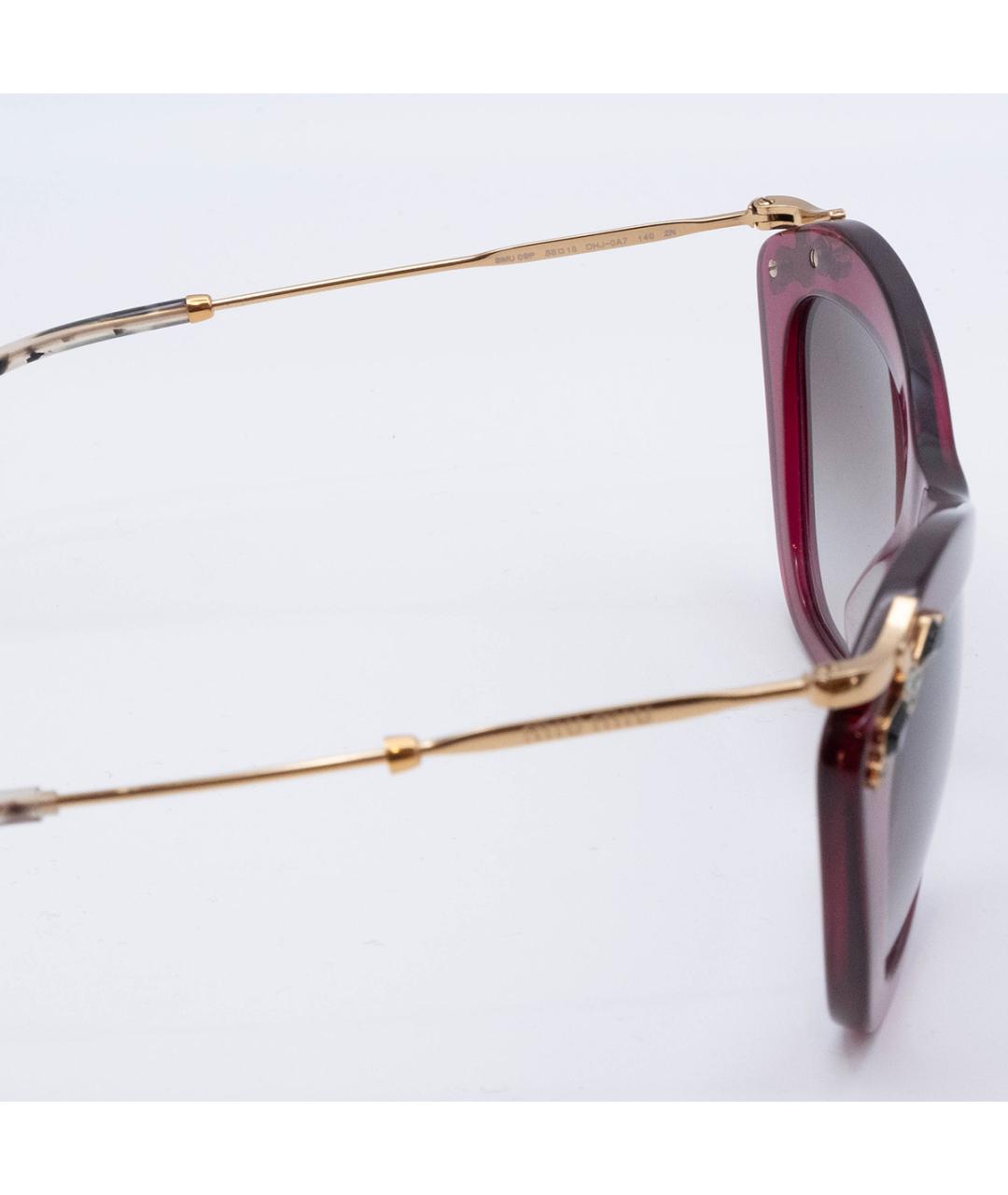 MIU MIU Розовые пластиковые солнцезащитные очки, фото 3