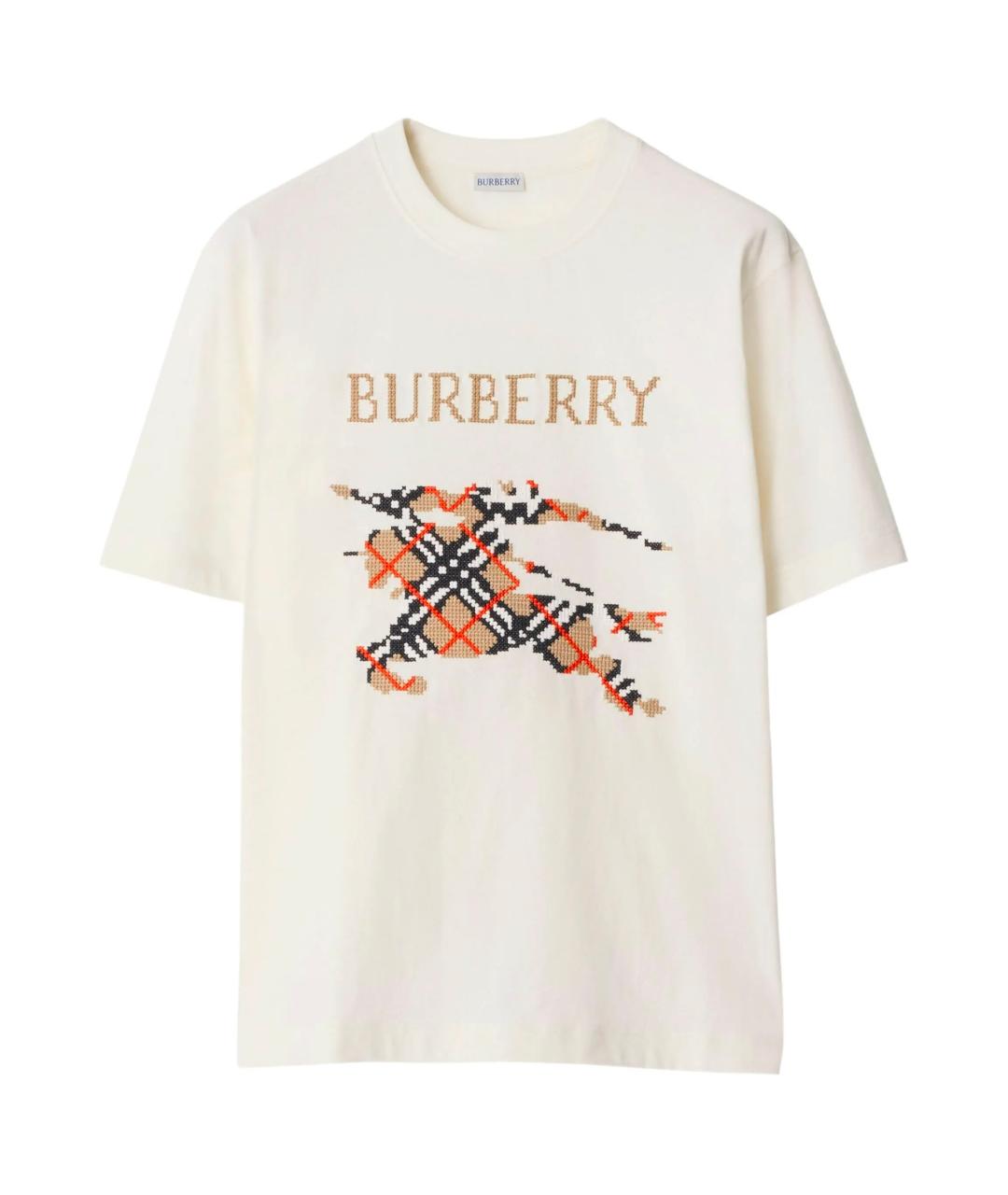 BURBERRY Бежевая хлопковая футболка, фото 1