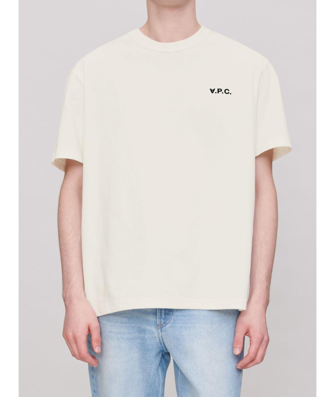 A.P.C. Бежевая хлопковая футболка, фото 4