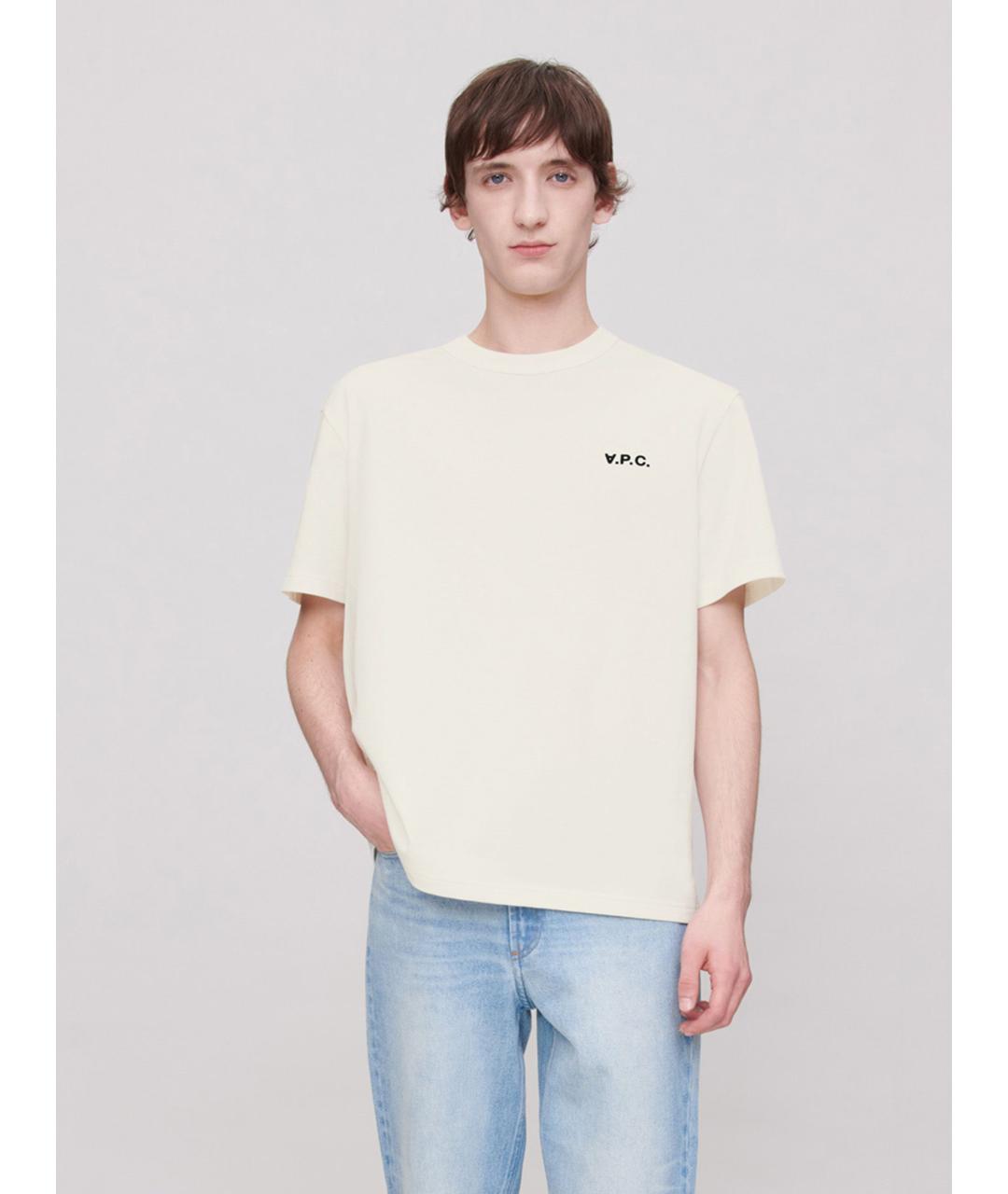 A.P.C. Бежевая хлопковая футболка, фото 2