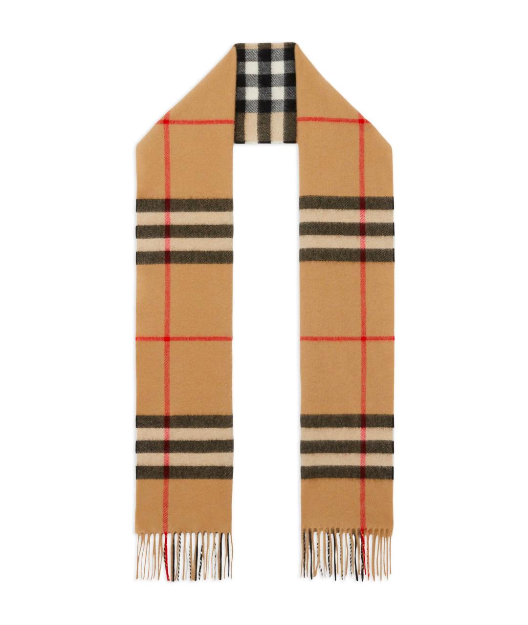 BURBERRY Бежевый кашемировый шарф, фото 3