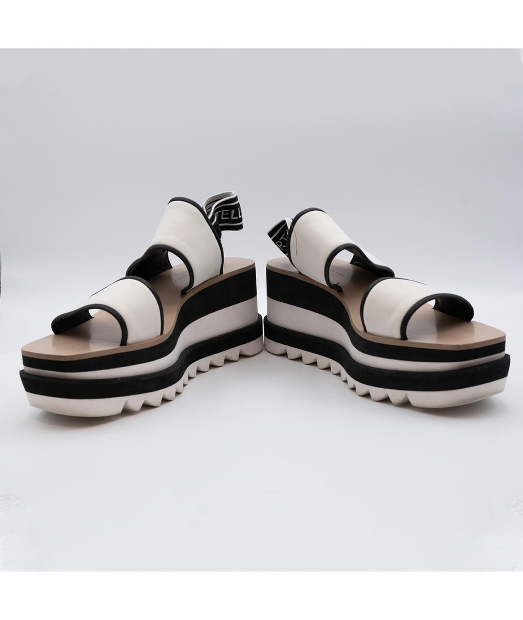 STELLA MCCARTNEY Белые текстильные босоножки, фото 4