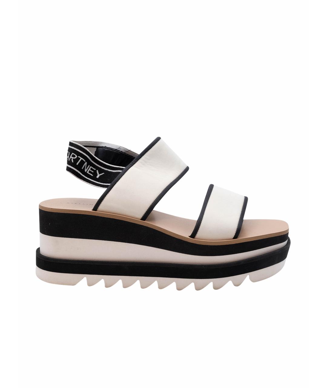 STELLA MCCARTNEY Белые текстильные босоножки, фото 1