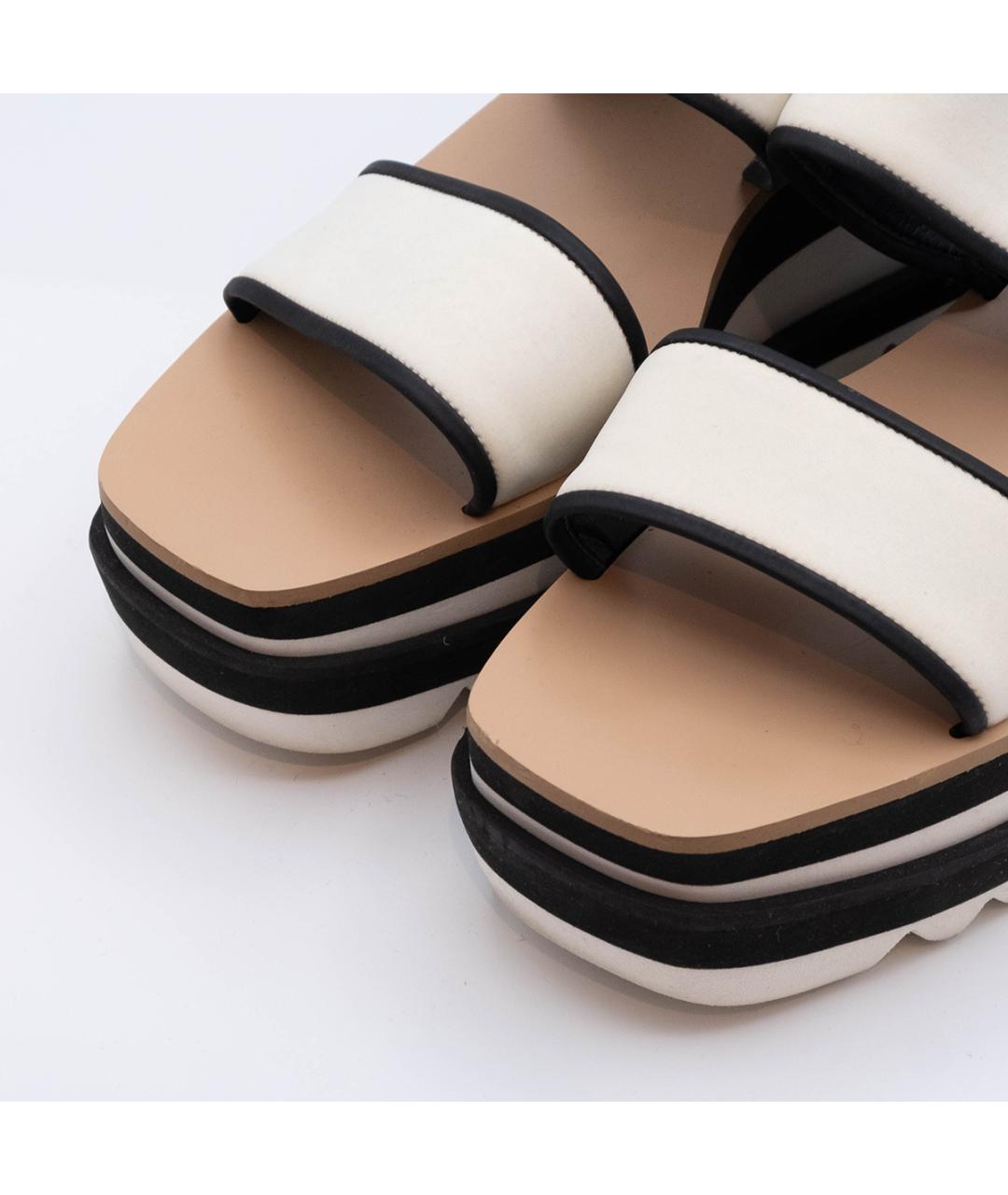 STELLA MCCARTNEY Белые текстильные босоножки, фото 3