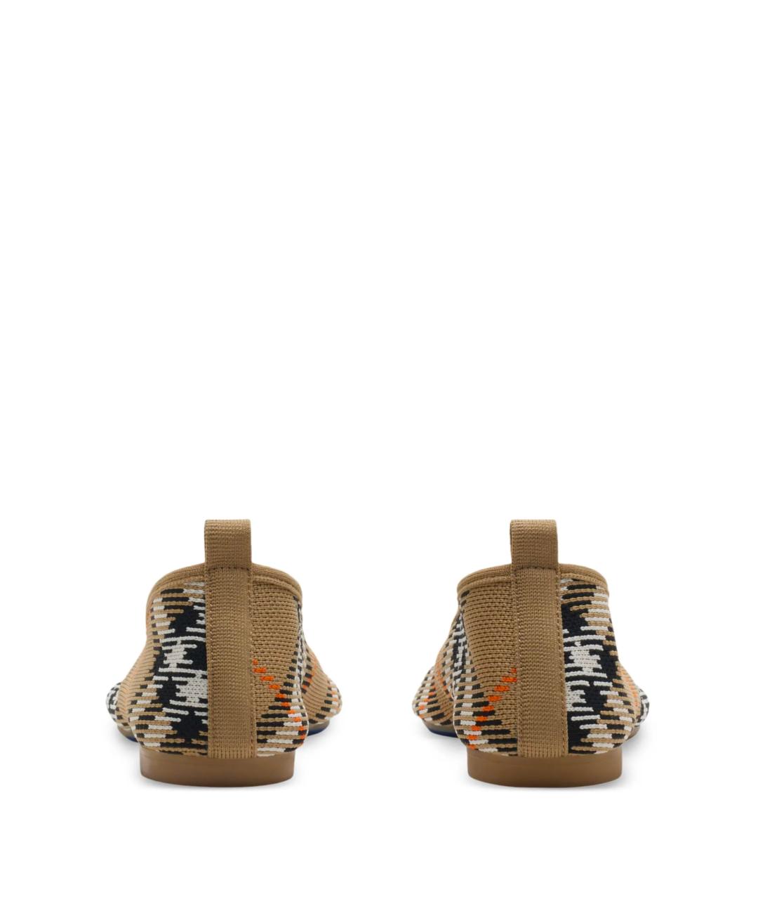 BURBERRY Бежевые текстильные балетки, фото 3