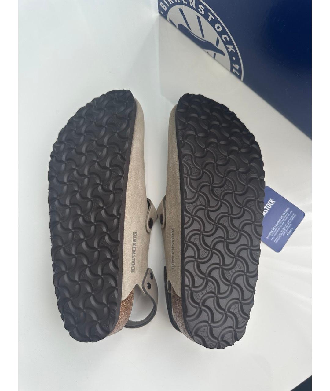 BIRKENSTOCK Бежевые замшевые сабо, фото 2