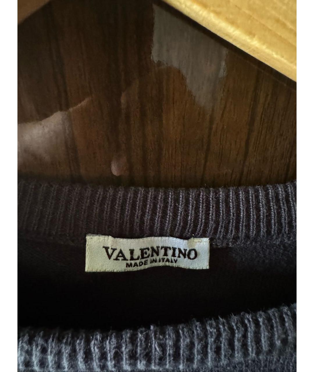 VALENTINO Темно-синий хлопковый джемпер / свитер, фото 3