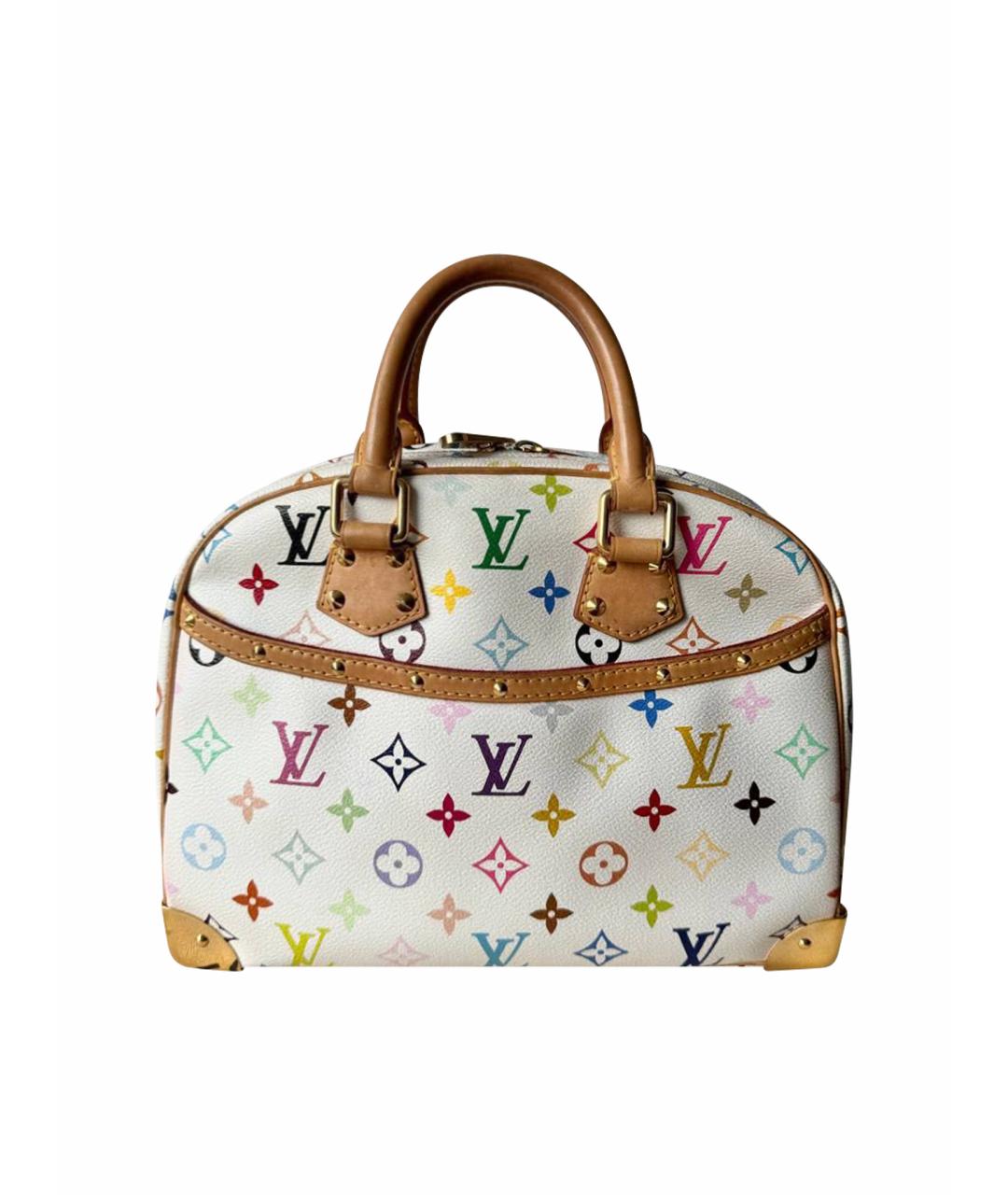 LOUIS VUITTON Белая кожаная сумка с короткими ручками, фото 1