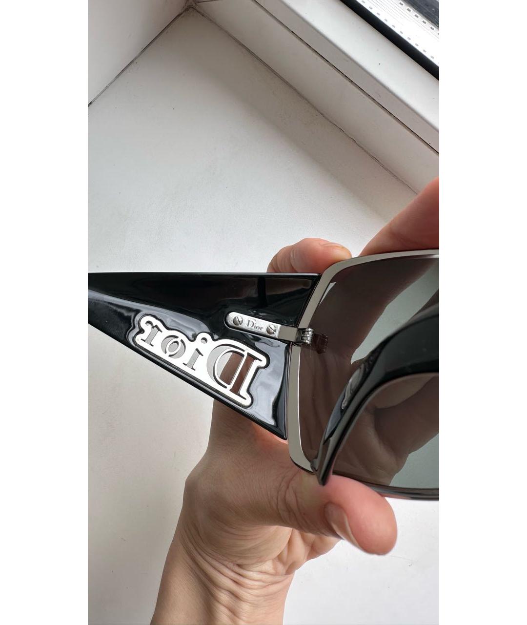 CHRISTIAN DIOR Черные пластиковые солнцезащитные очки, фото 4