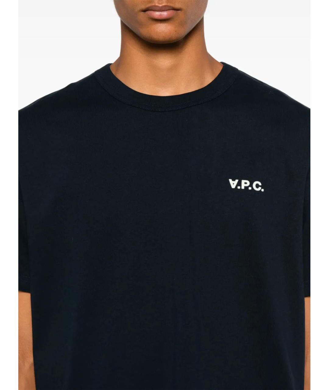 A.P.C. Черная хлопковая футболка, фото 5