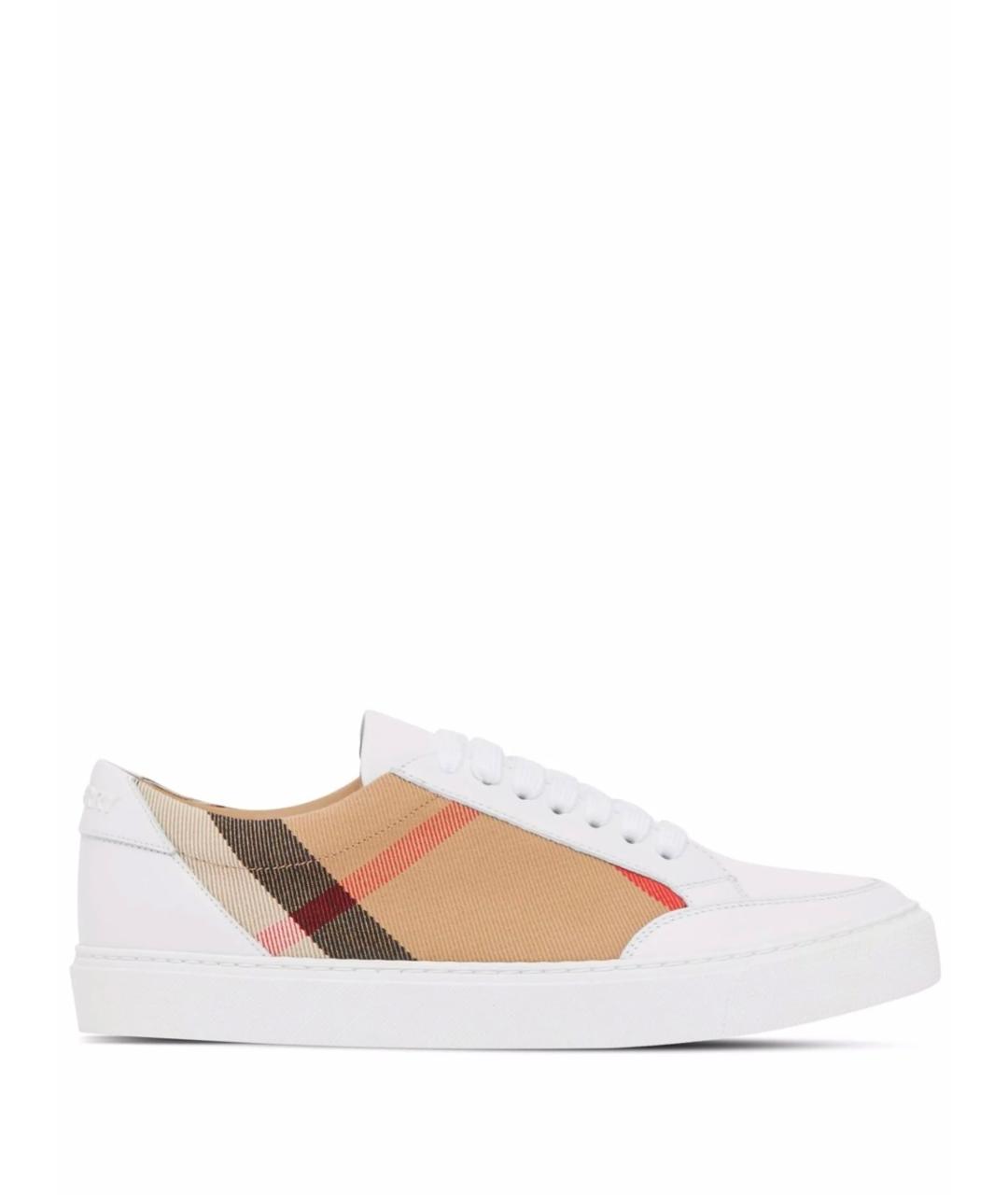 BURBERRY Белые кожаные кеды, фото 1