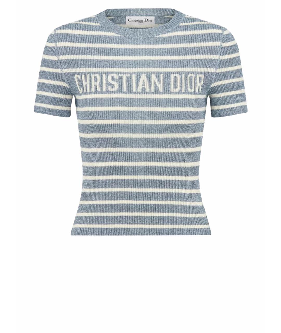CHRISTIAN DIOR Голубой хлопковый джемпер / свитер, фото 1