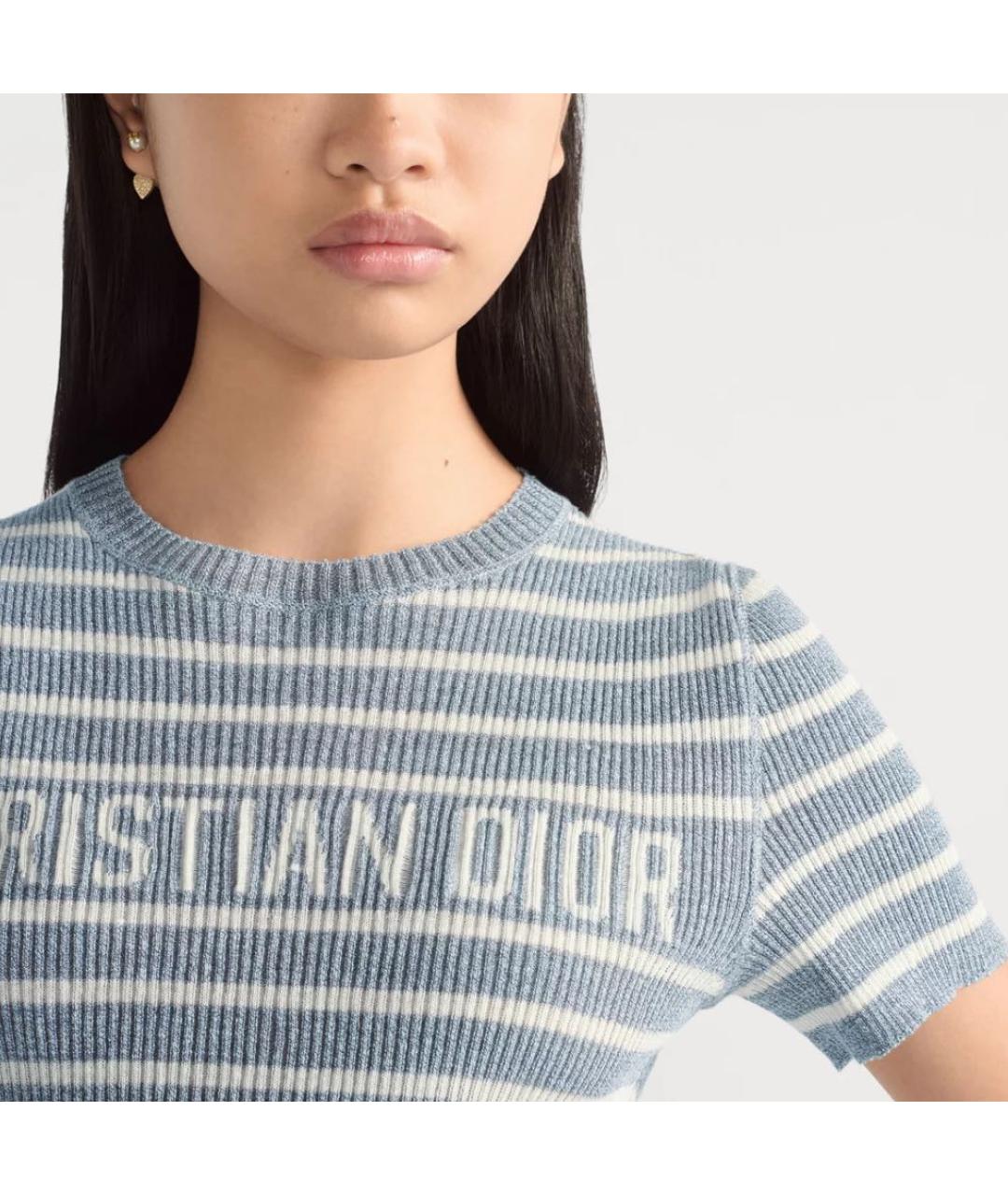 CHRISTIAN DIOR Голубой хлопковый джемпер / свитер, фото 3