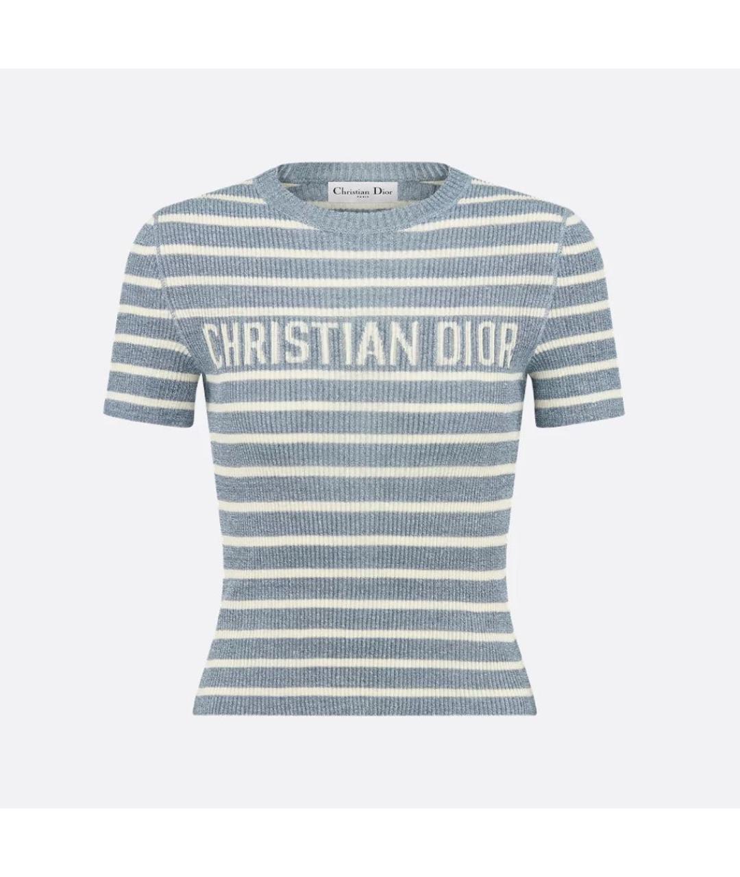 CHRISTIAN DIOR Голубой хлопковый джемпер / свитер, фото 5