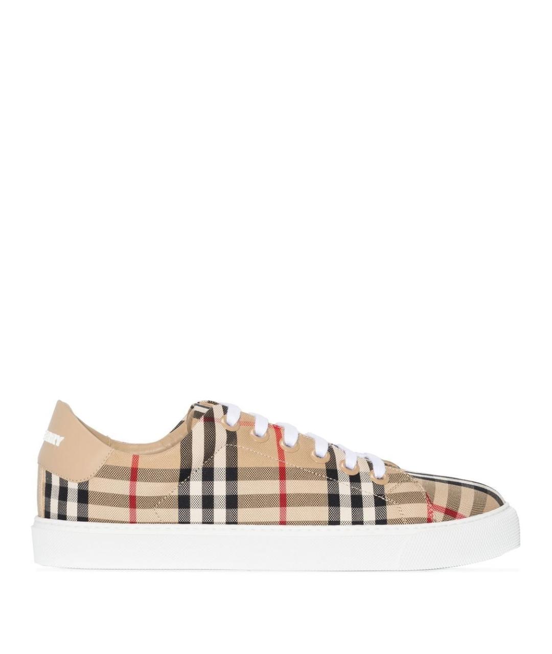 BURBERRY Бежевые текстильные кеды, фото 1