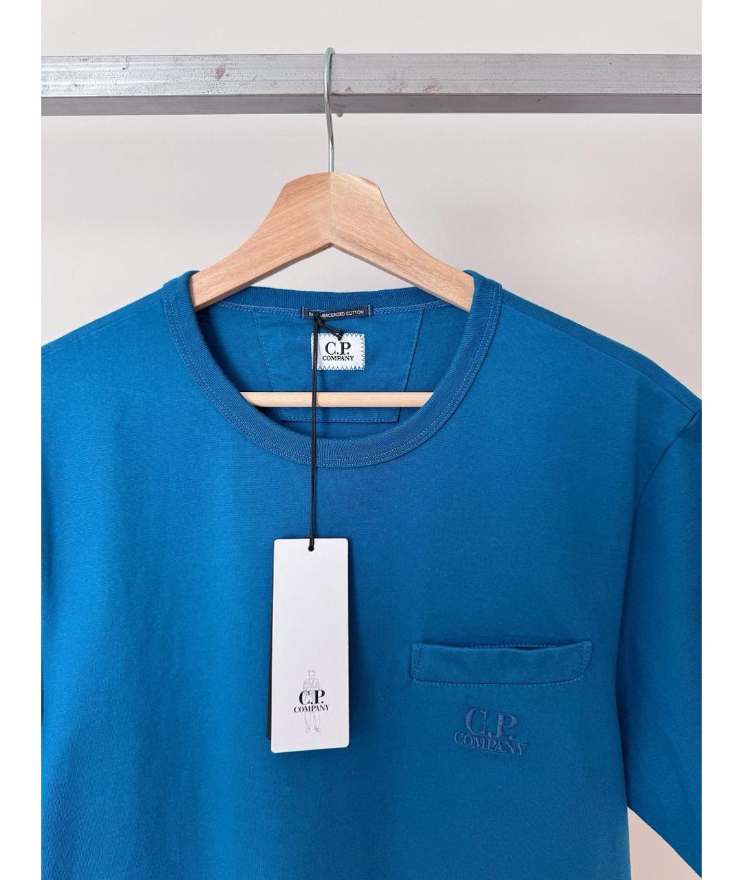 CP COMPANY Синяя хлопковая футболка, фото 3