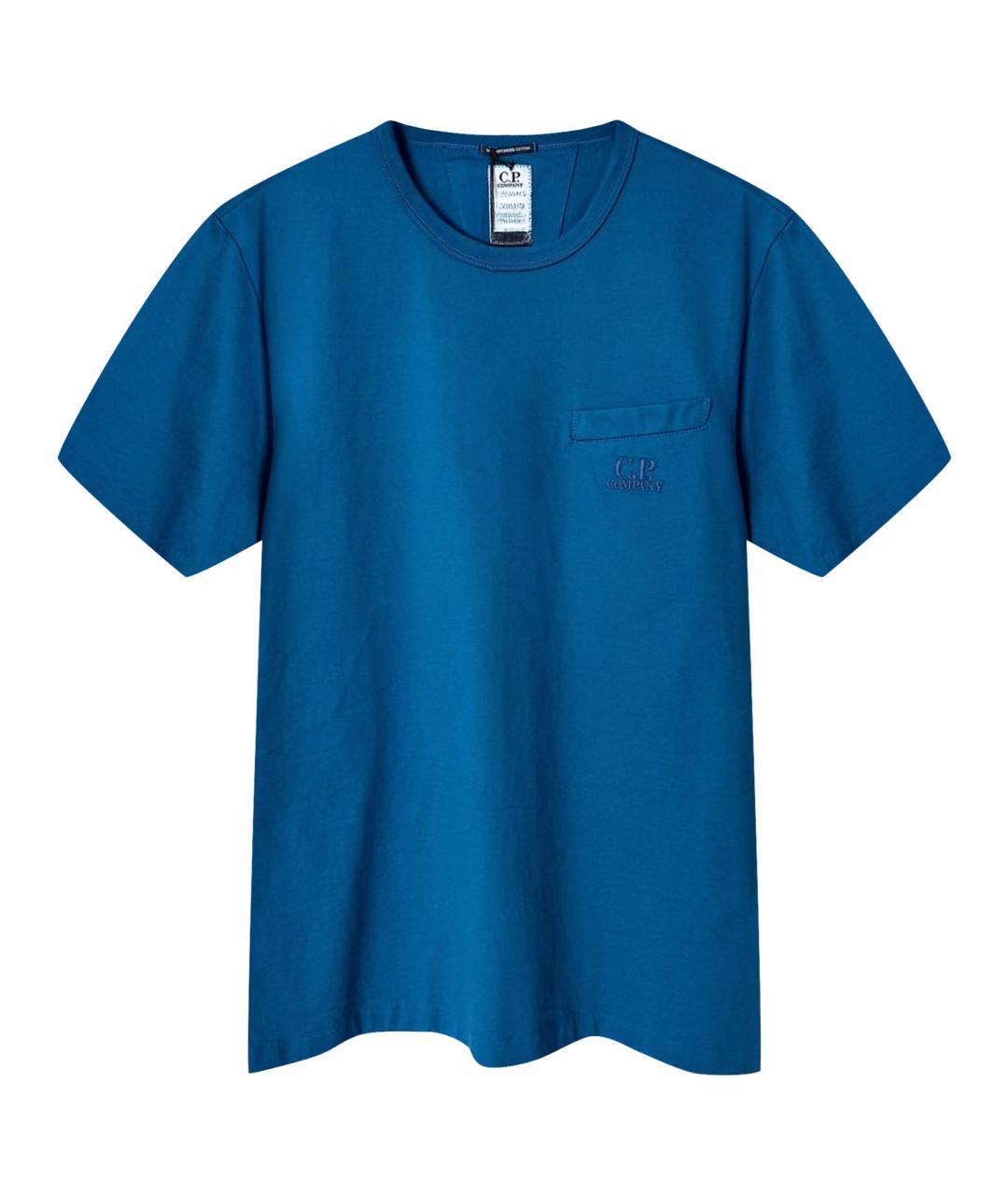 CP COMPANY Синяя хлопковая футболка, фото 1