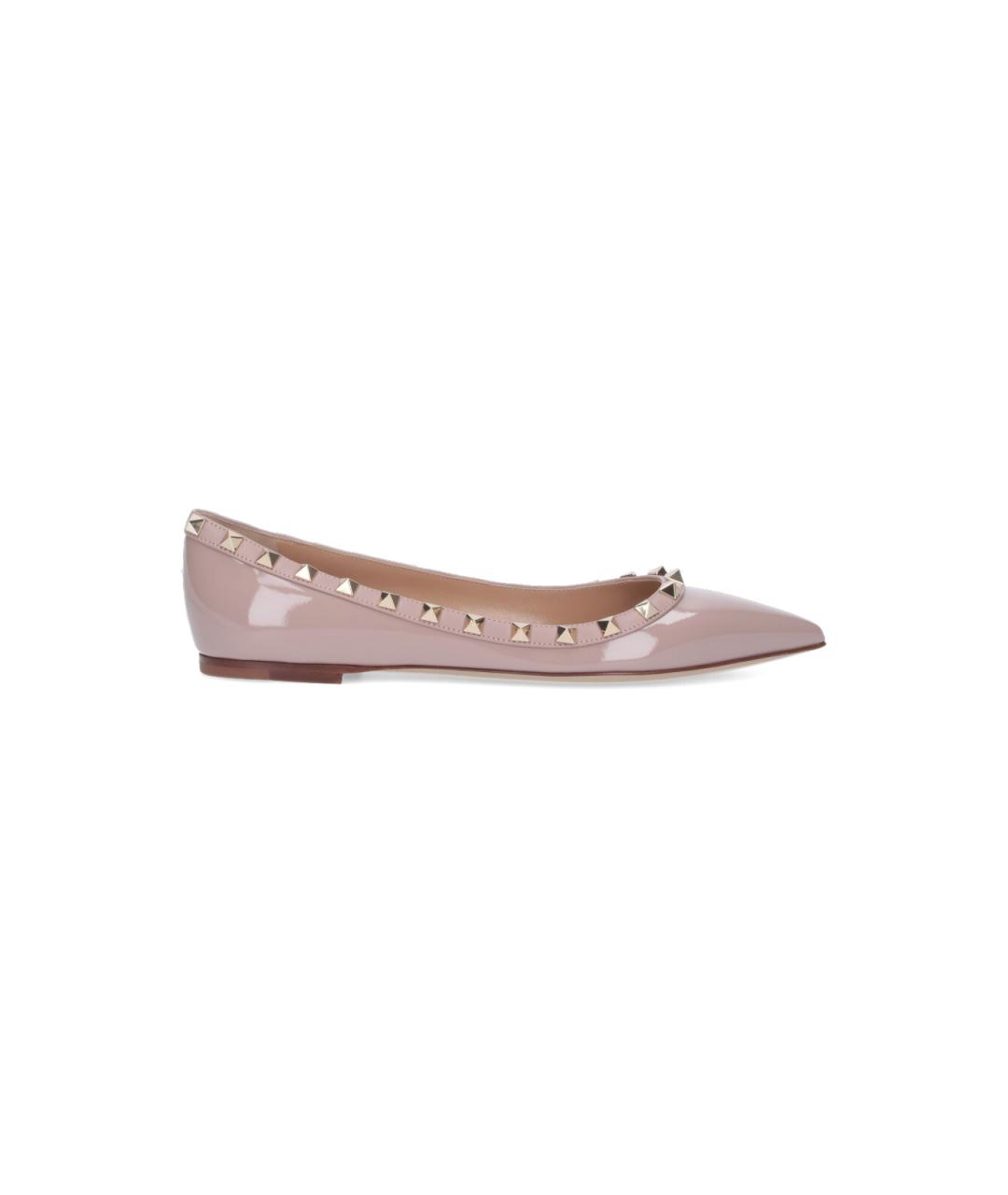 VALENTINO Розовые кожаные балетки, фото 1