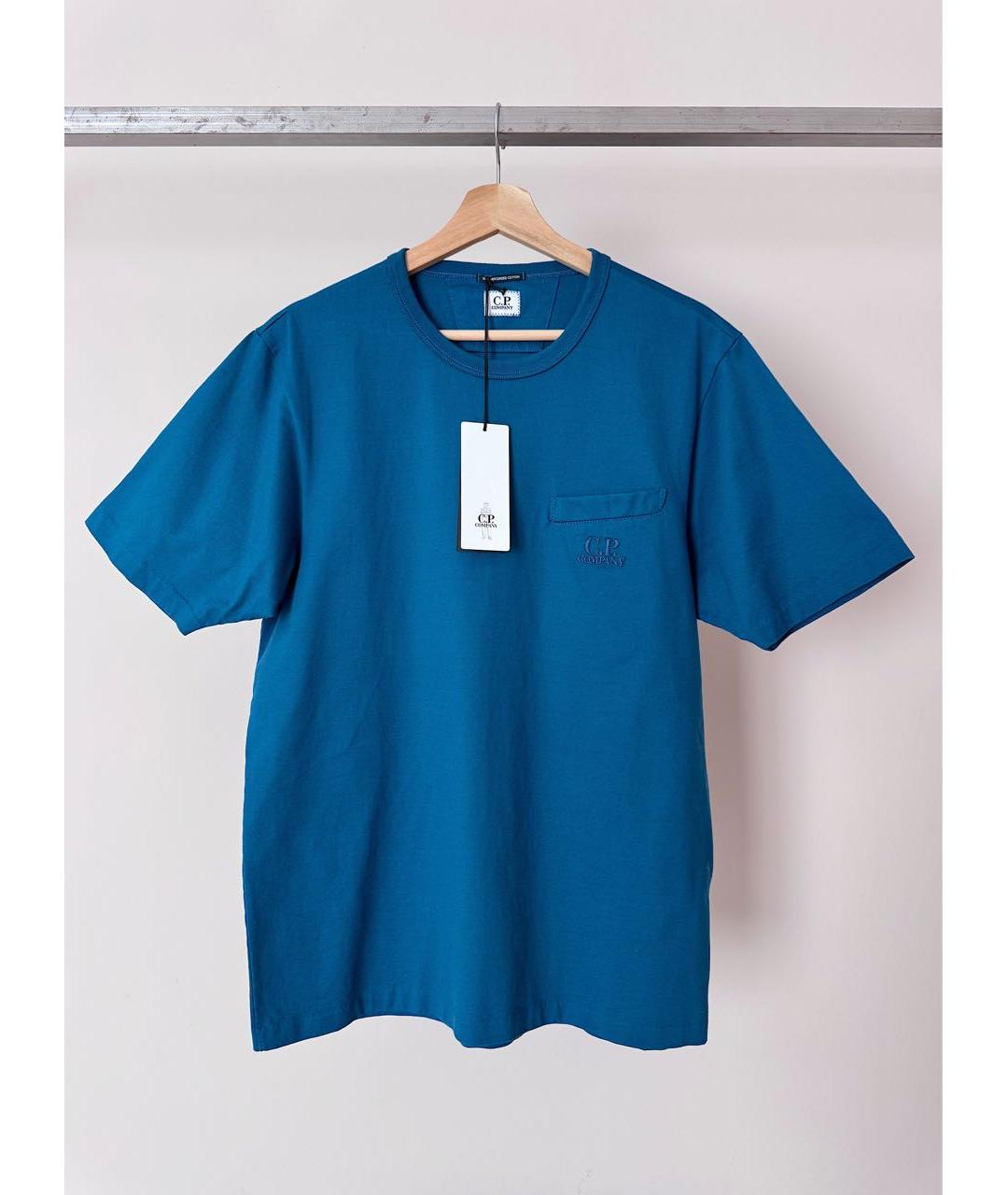 CP COMPANY Синяя хлопковая футболка, фото 5
