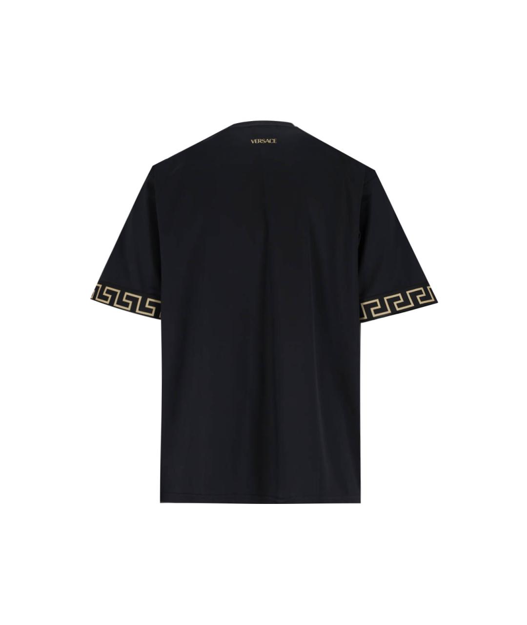 VERSACE Черная синтетическая футболка, фото 2