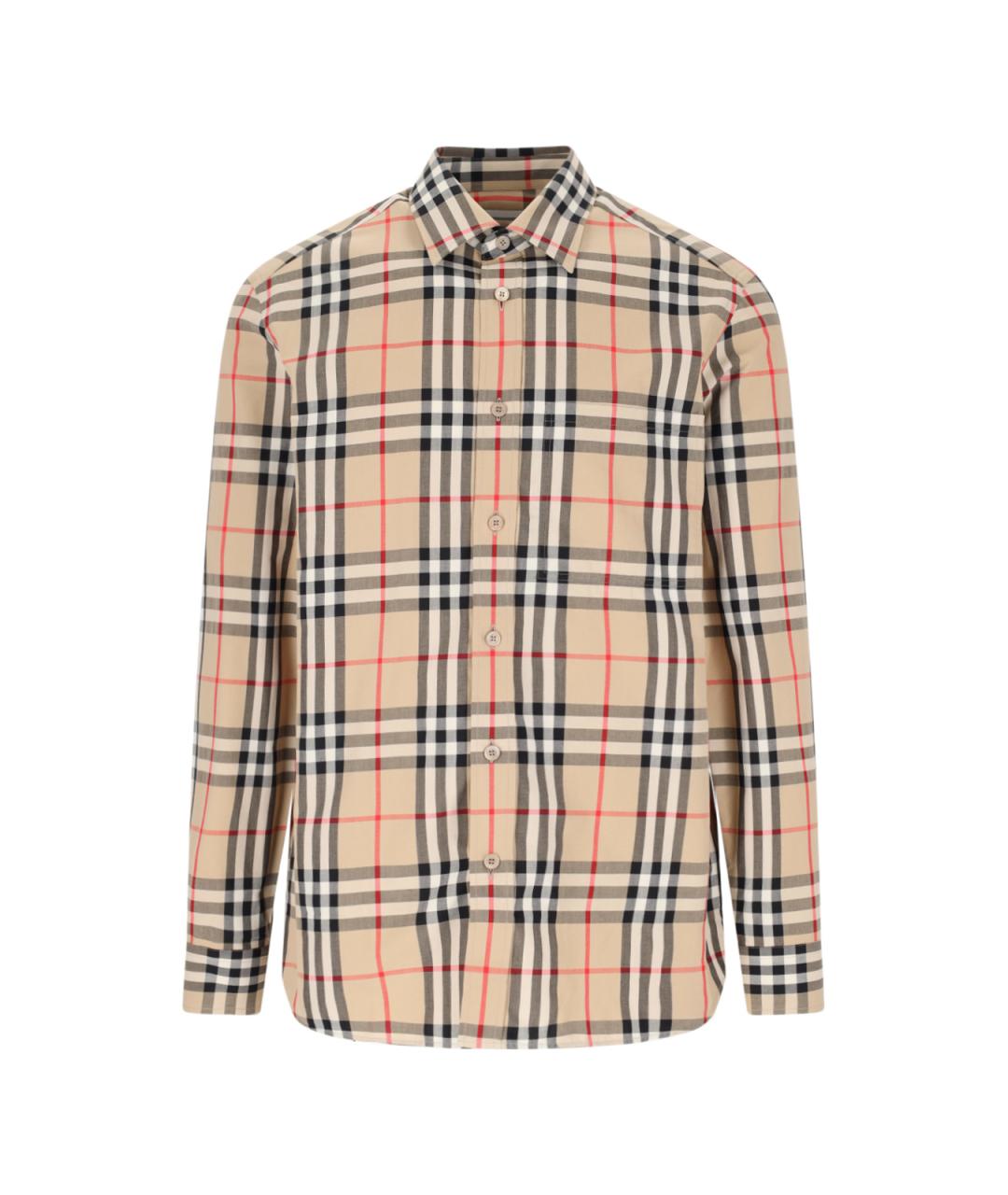 BURBERRY Бежевая хлопковая кэжуал рубашка, фото 1