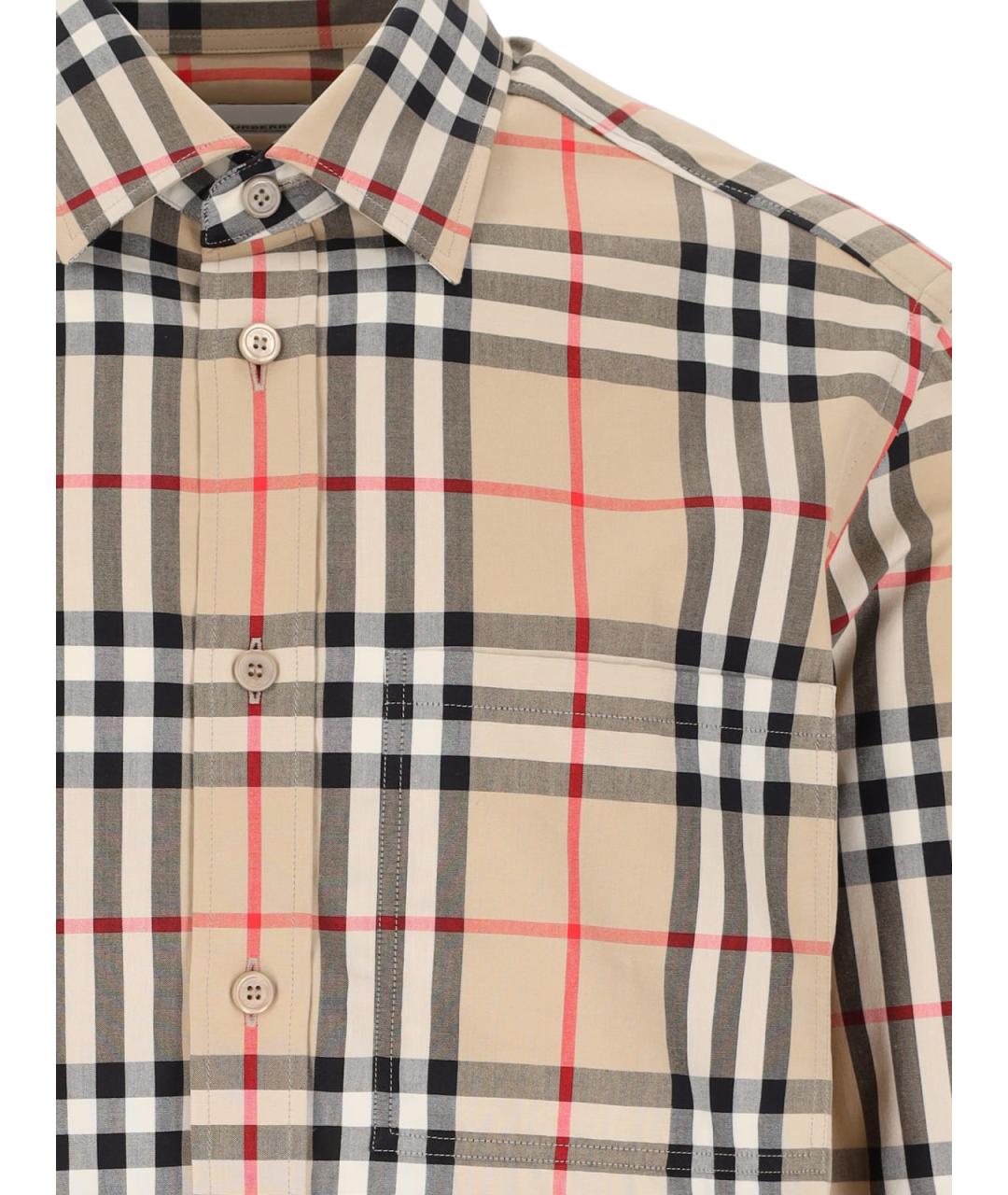 BURBERRY Бежевая хлопковая кэжуал рубашка, фото 3
