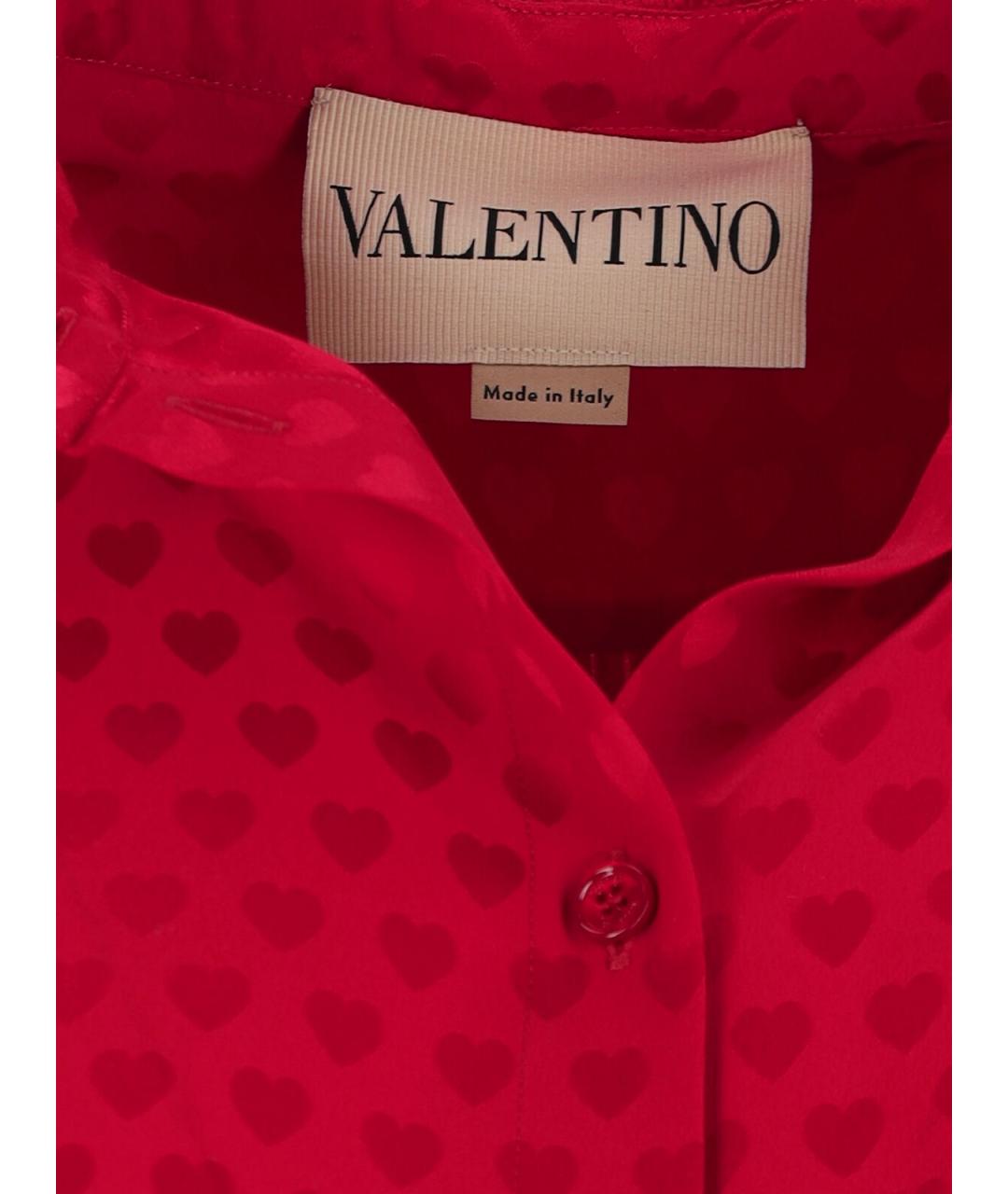 VALENTINO Красная шелковая блузы, фото 3