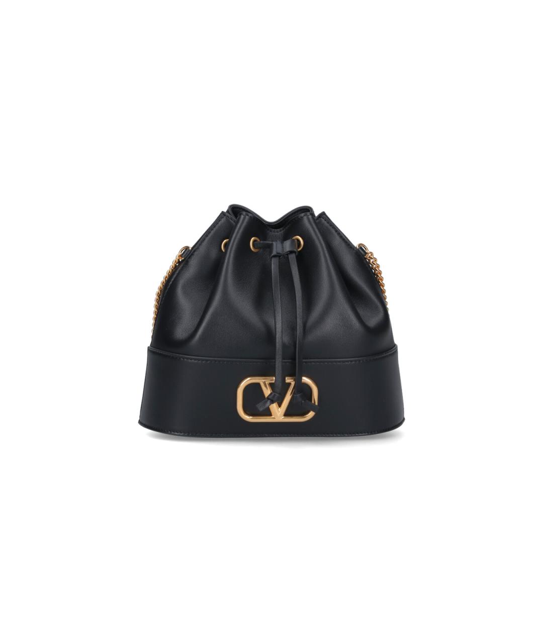 VALENTINO Черная кожаная сумка тоут, фото 1