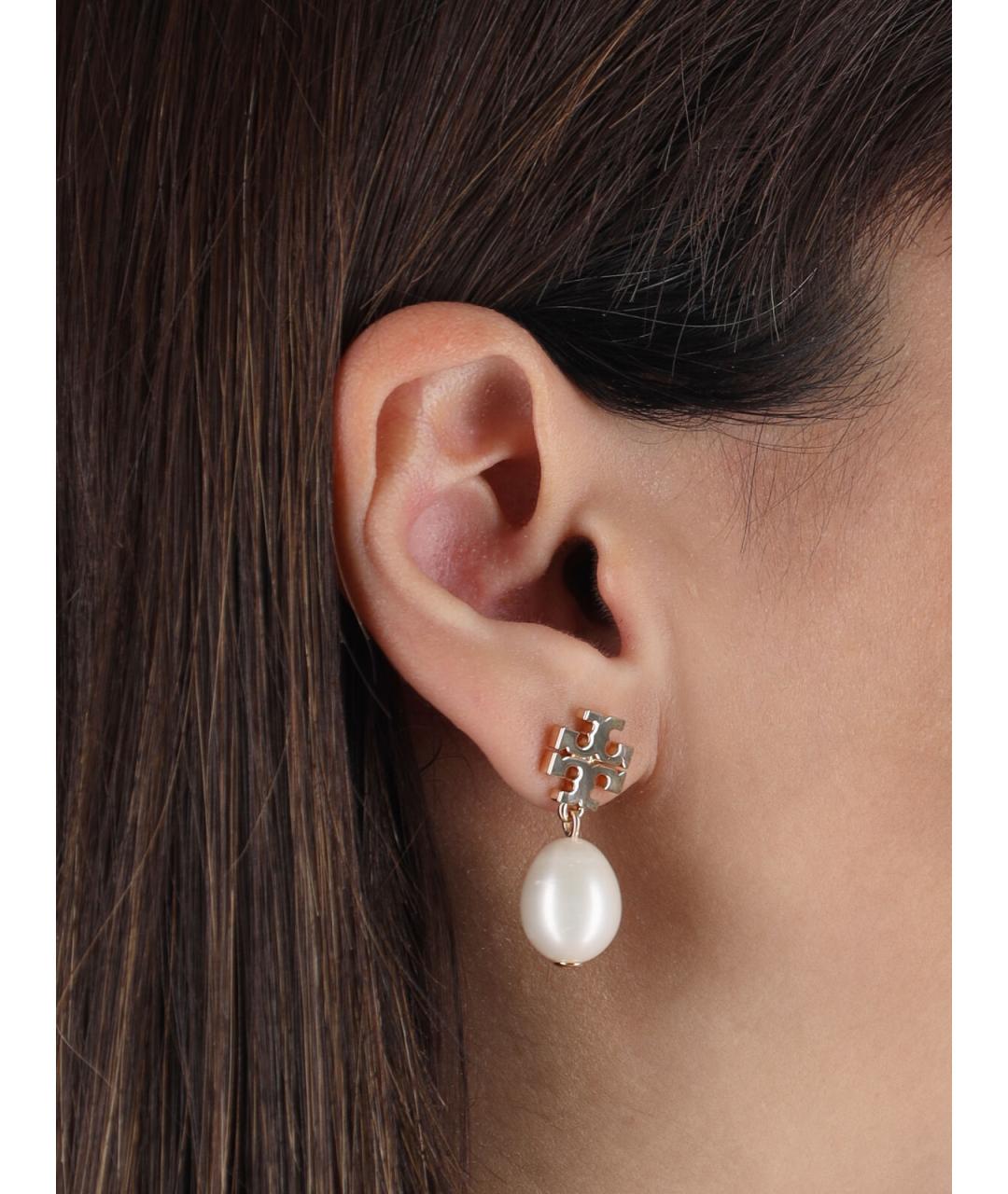TORY BURCH Белые серьги, фото 2