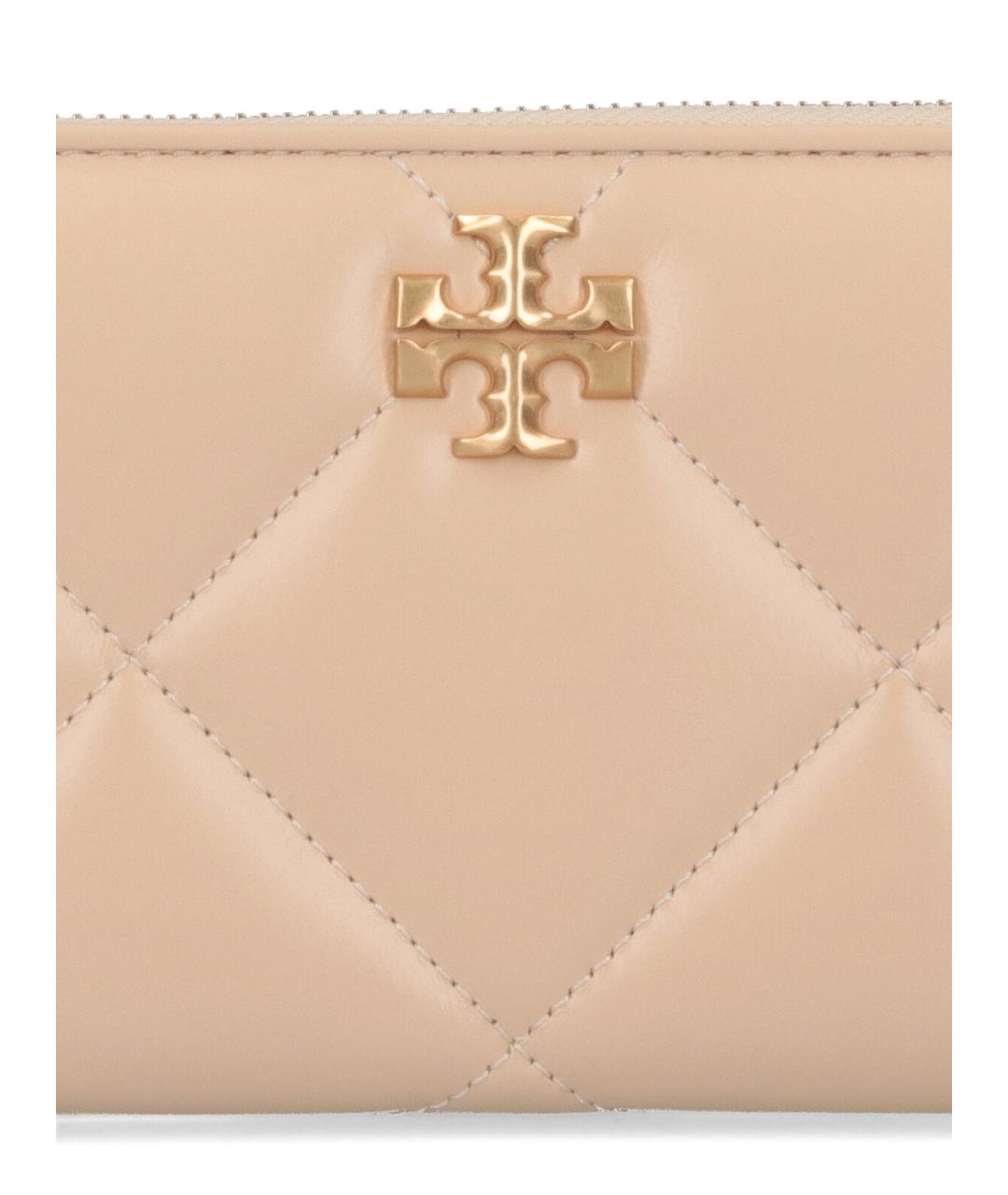TORY BURCH Бежевый кожаный кошелек, фото 4