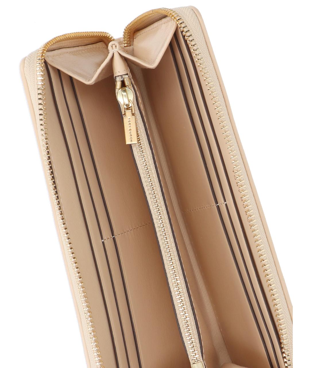 TORY BURCH Бежевый кожаный кошелек, фото 5