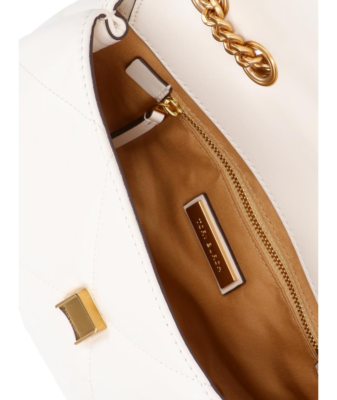 TORY BURCH Белая кожаная сумка через плечо, фото 4
