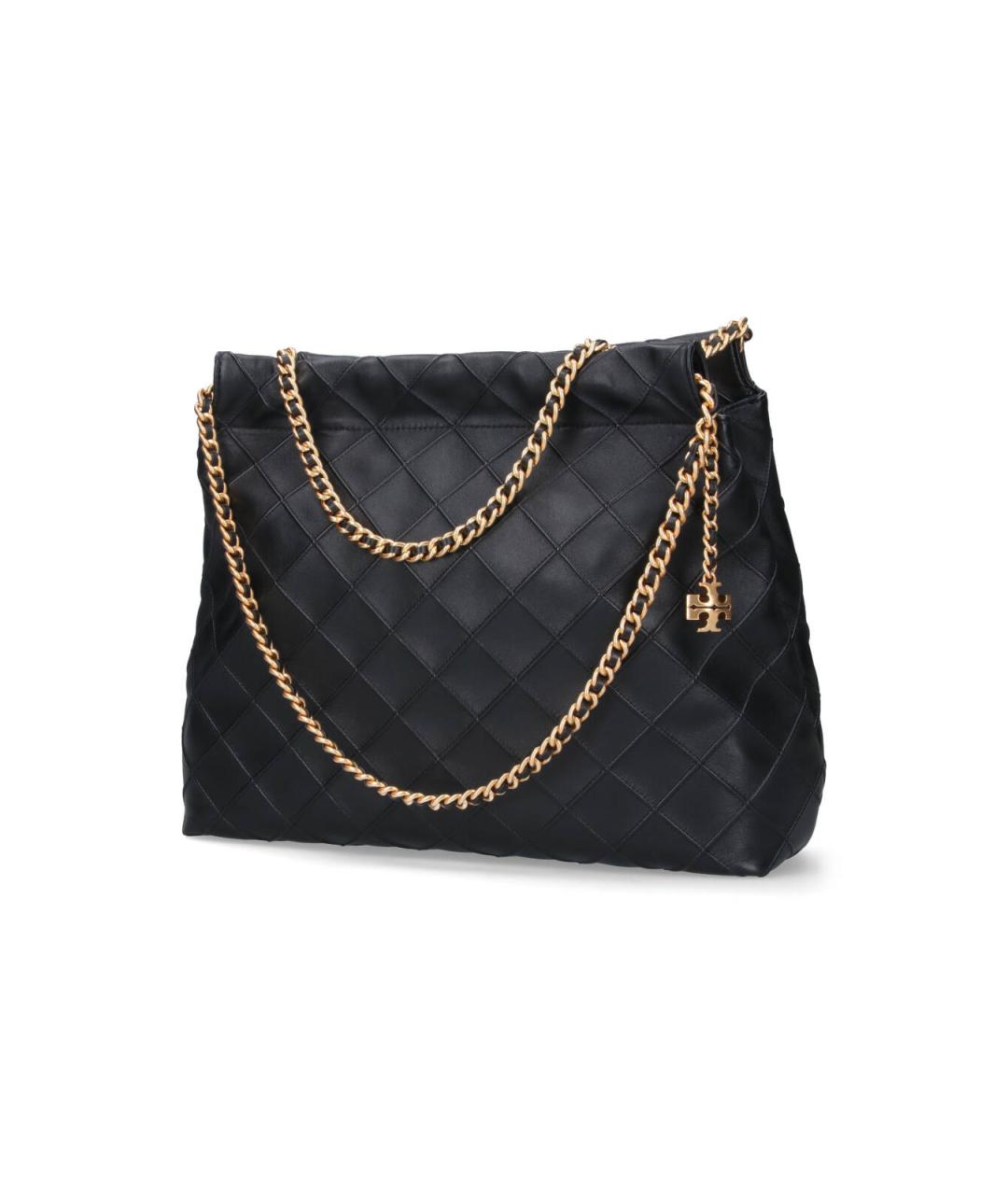 TORY BURCH Черная кожаная сумка тоут, фото 2
