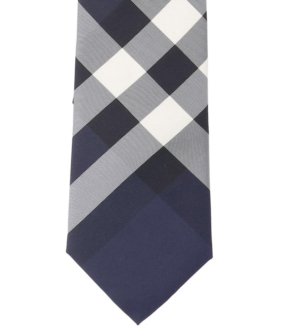 BURBERRY Синий шелковый галстук, фото 3