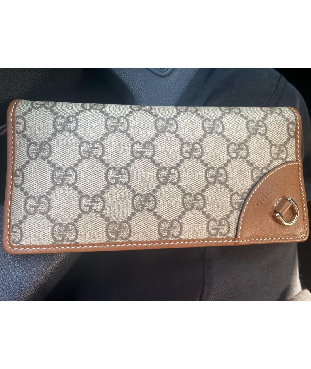 GUCCI Коричневый кожаный кошелек, фото 6